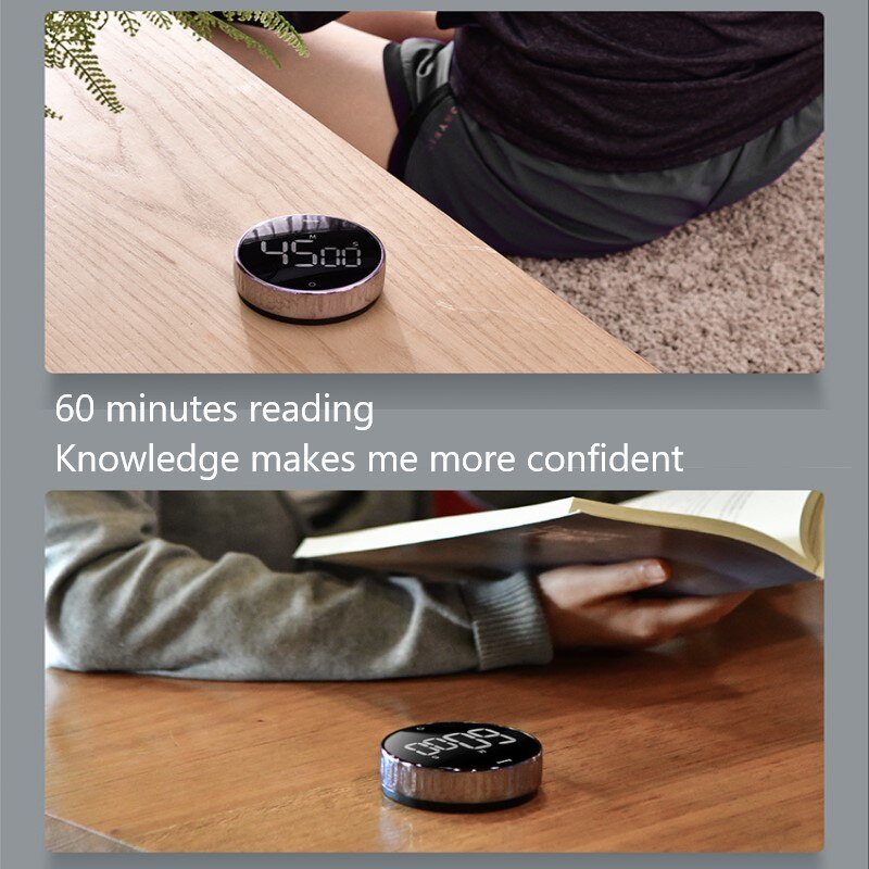 Black Portable Accurate Rotary Countdown Timer Kitchen Magnetic Suction Electronic Timing Alarm Clock Fitness Timer