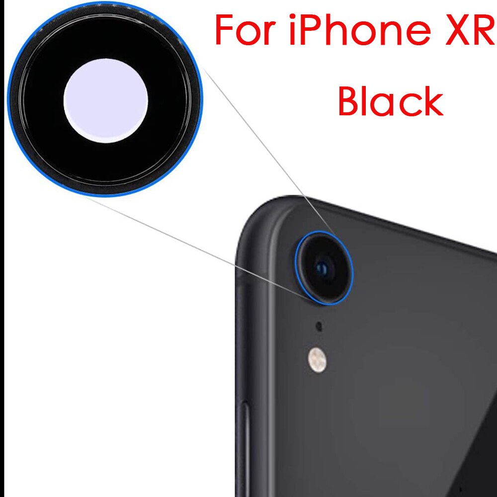 Terug Rear Camera Lens Glas Cover Met Frame Vervanging Deel Voor Iphone Xr 6.1 Inch: for iphone XR black