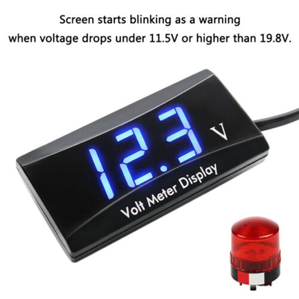 Mini pantalla LED voltímetro Digital, Panel voltímetro, Monitor de prueba, protección de conexión inversa, 12V, para coche y motocicleta