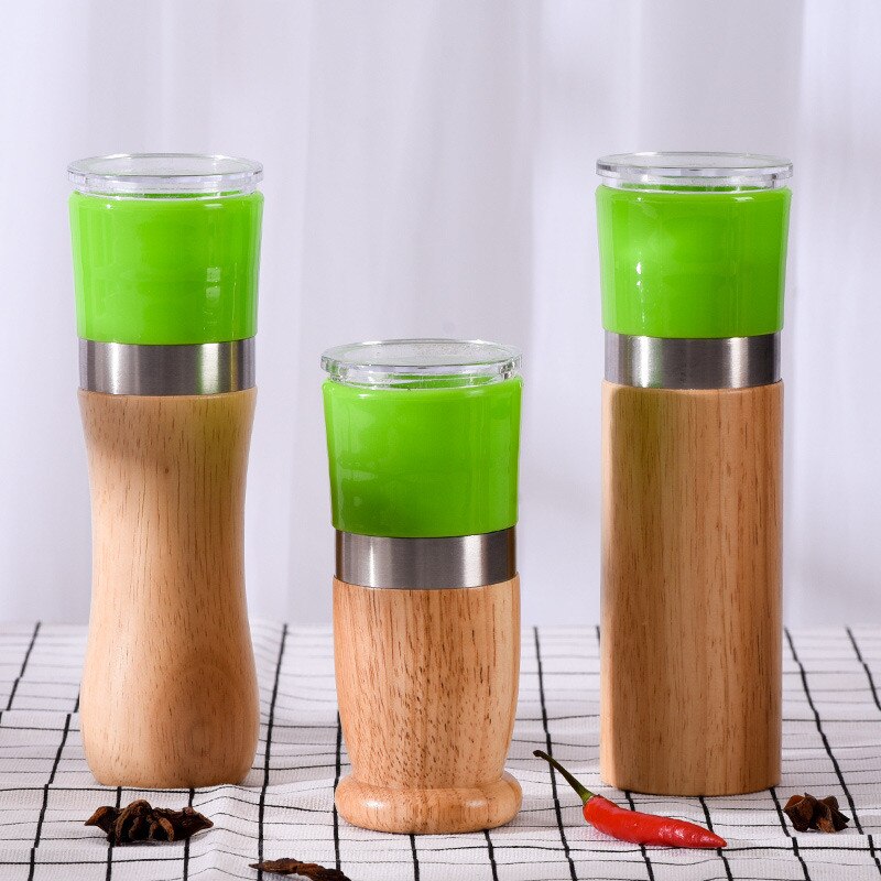 Mini handmatige pepermolen hout + plastic handmatige peper zout kruidenmolen molen kruiden voor keuken maalgereedschap accessoires