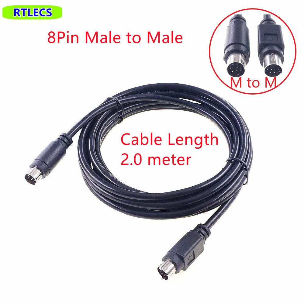 1 Piece MD8 Mini Din 8 pin Male Female Adapter Cable Plug Socket Conventer PLC Application Shielding Wires: Ivory