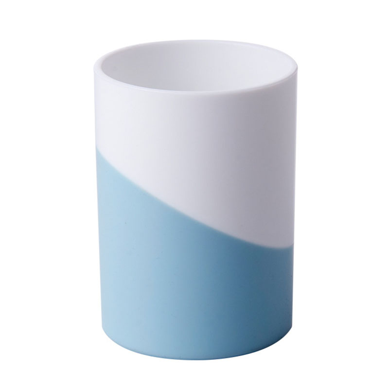 Mundspülbecher - Einfaches Zweifarbiges Entwurf - Badezimmer-Accessoire - PP-Kunststoff - 9,8cm Höer: WeiÃÂ