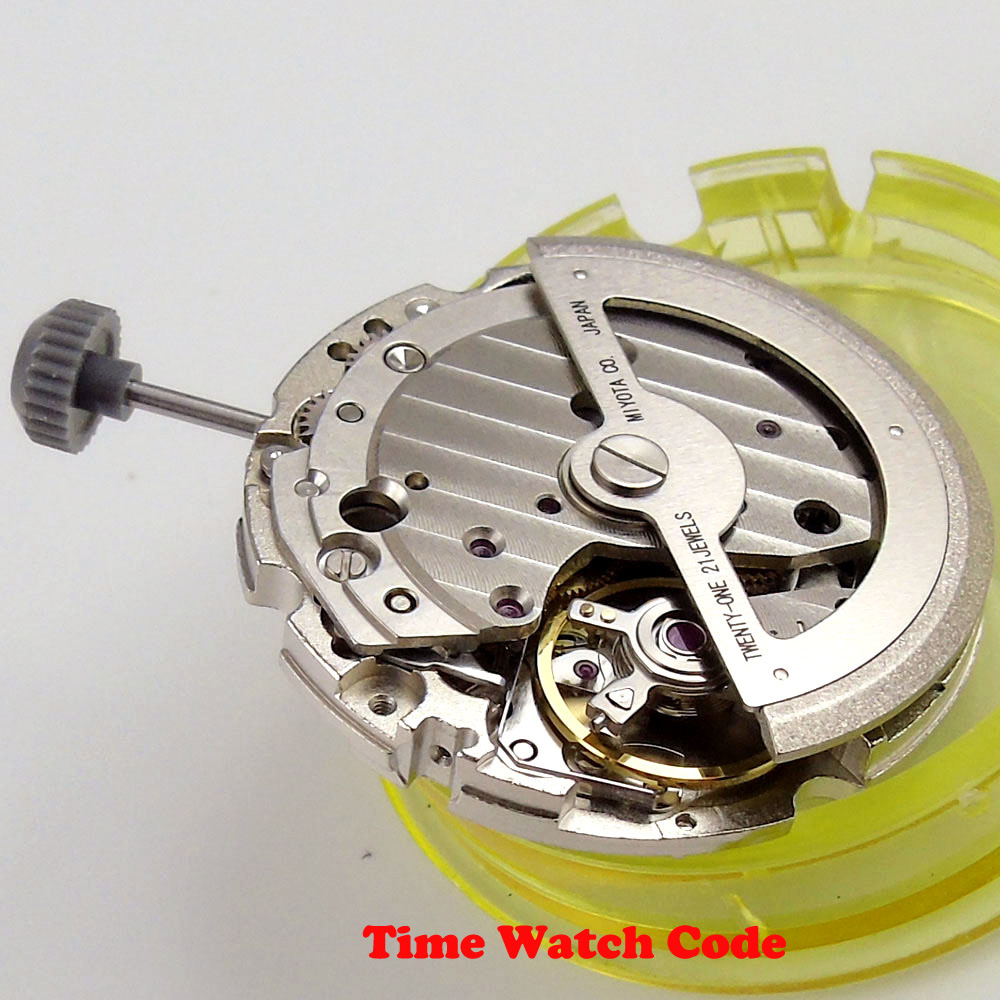 Miyota-movimiento mecánico automático 821A 8215, accesorios de reloj, Hacking segundos, fecha automática, 21 joyas, fecha blanca y negra