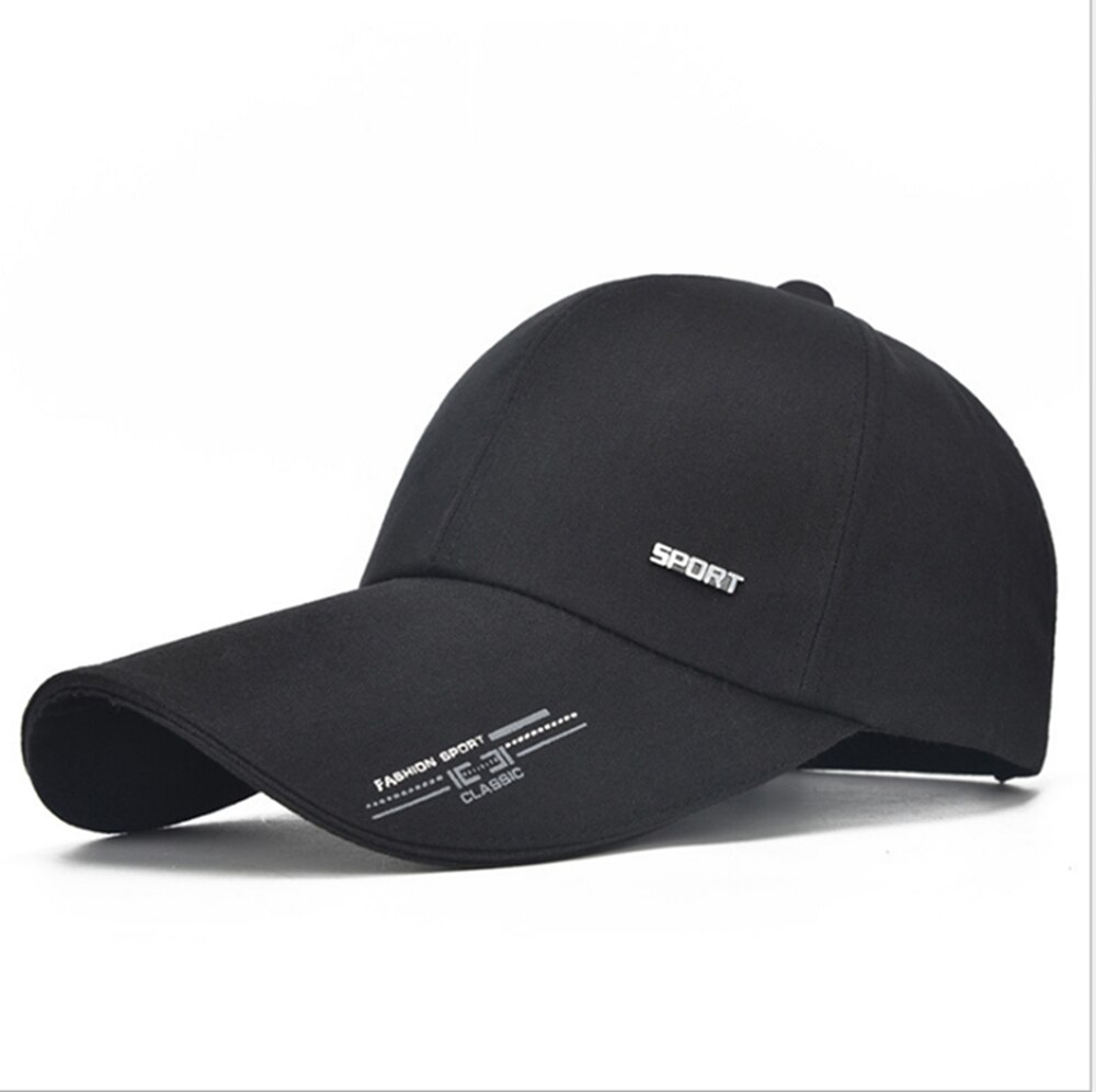 Boné de beisebol de verão masculino ajustável snapback simples caminhoneiro funky esporte aba larga boné: Black