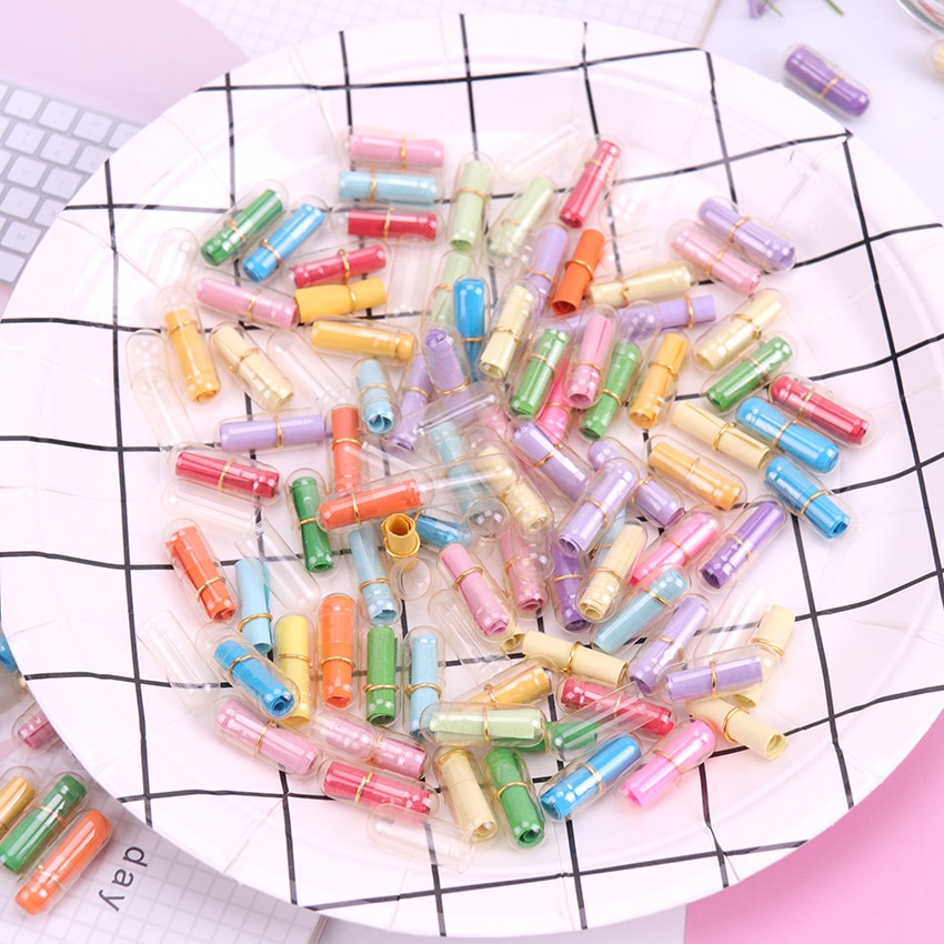 Mini cápsulas de mensajes para parejas, 50 Uds., papel de escritura de sobre en blanco, colorido, , papelería