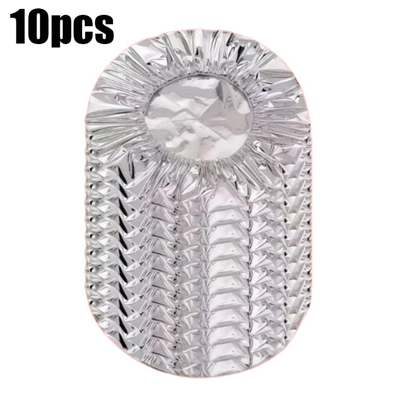 10-50pcs Aluminum Foil Insulation Covers Keep Food Warm Fresh Repeatable Kitchen Food Covers Bowls Plates Adjustable Cling Wrap: Silver