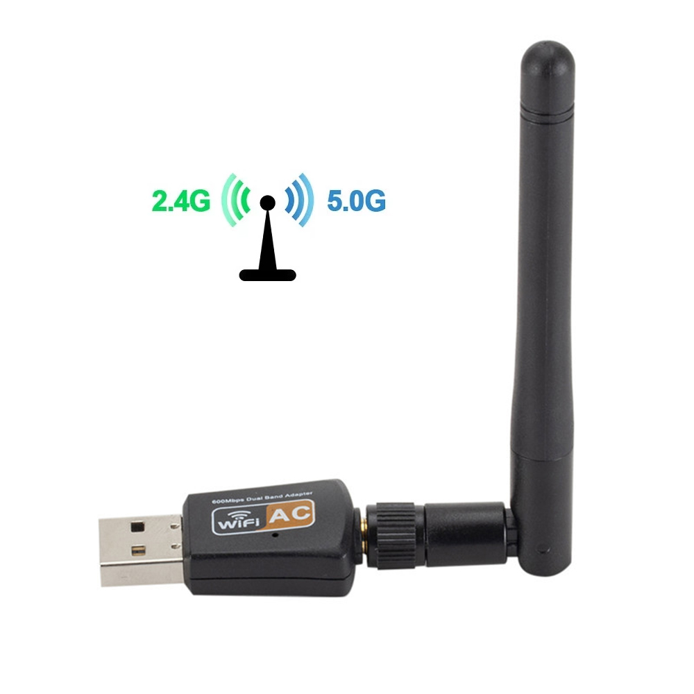 802.11AC Dual Band 600Mbps Wireless USB Wifi Adapter Dongle For Windows For Mac 2.4GHz/5GHz 2DBi Antenna for desktop laptop PC