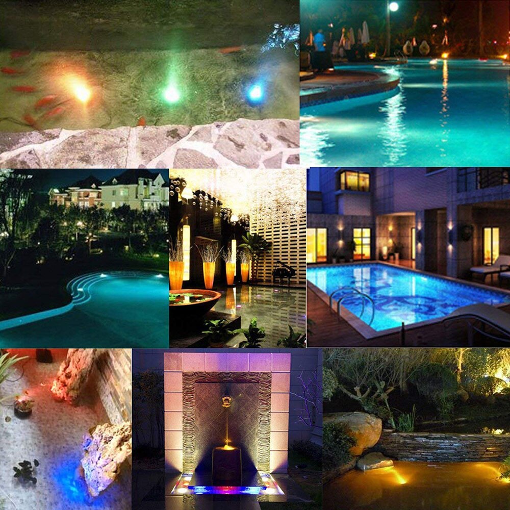 13 led rgb dränkbara lampor fjärrkontroll trådlös flerfärgad undervattensbadkar pool nattlampa blommig vas lampa