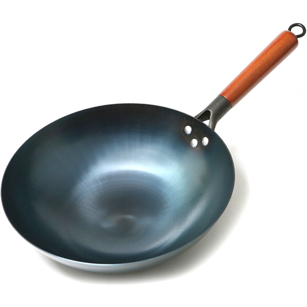 Gryde jern wok traditionel håndlavet jern wok non-stick pande non-coating induktion og gaskomfur køkkengrej wok