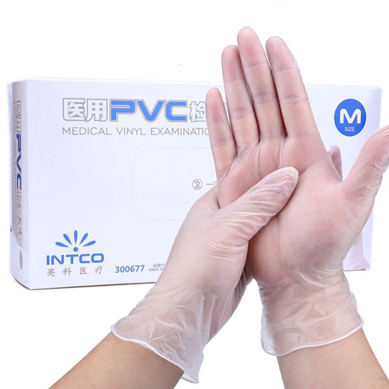100Pcs Disposable Transparent Gloves Dishwashing Kitchen Anti Pollution Hand Protection PVC Cover