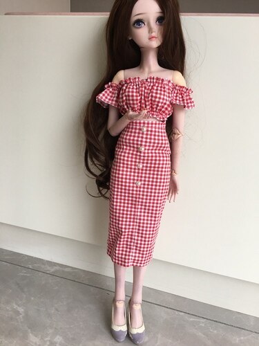 1/3 BJD Doll Accessories Outfits Kurhn Dolls For Girls Clothes For 60CM Dolls Girls DIY Dress UP Toys Accessories: Red