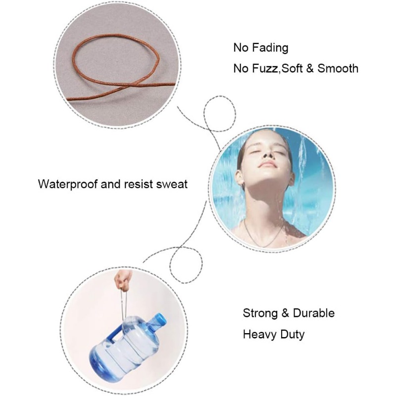 100 Yards Waxed Cord Cotton Waxed Cotton Thread 1.5mm Waxed Beading String Cord for Jewelry Bracelet Making Macrame Crafting