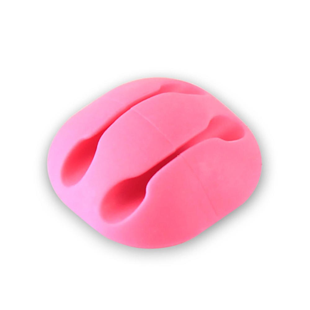 Clip de Cable de silicona para cargador de teléfono móvil, almacenamiento USB, arreglo de línea de datos de ordenador, Clip de Cable fijo de escritorio, organizador Protector: Pink C