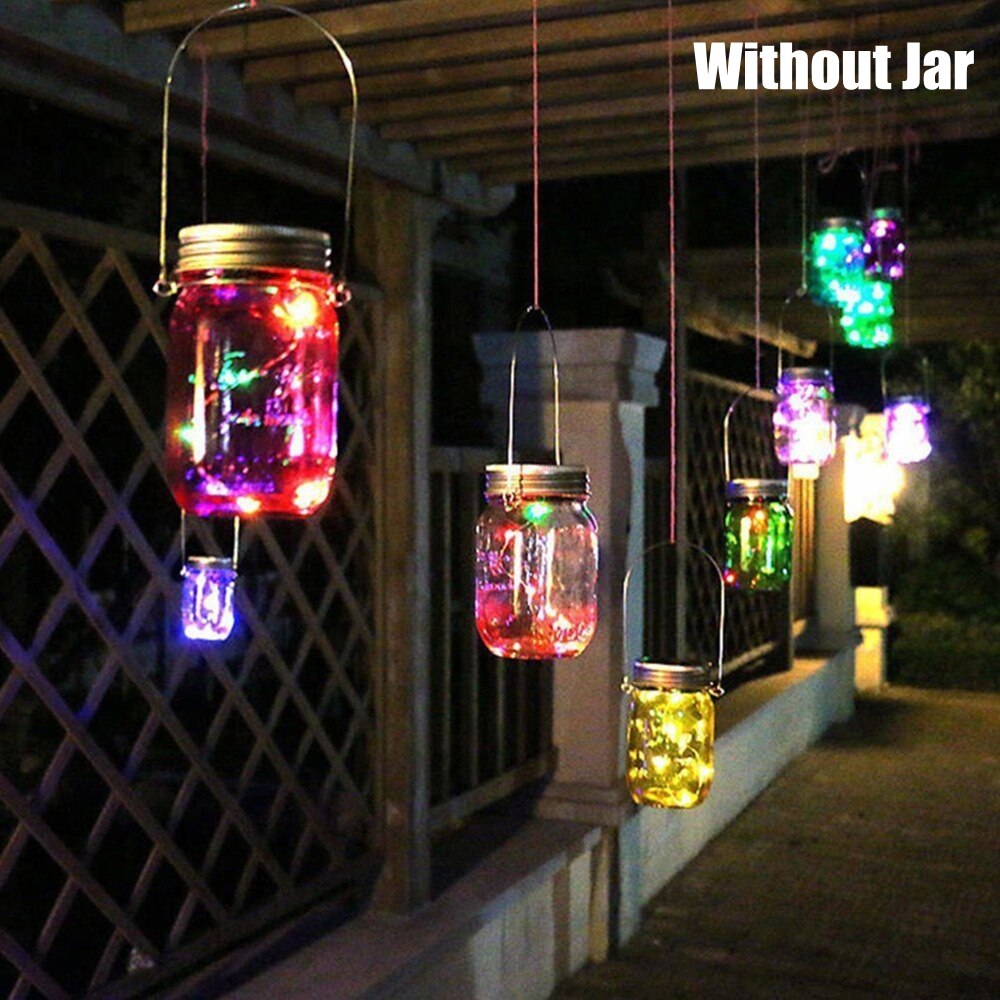 6 pakke mason jar light 20 led solar farverige fe string lights låg indsats til gårdhave havefest bryllup juleindretning