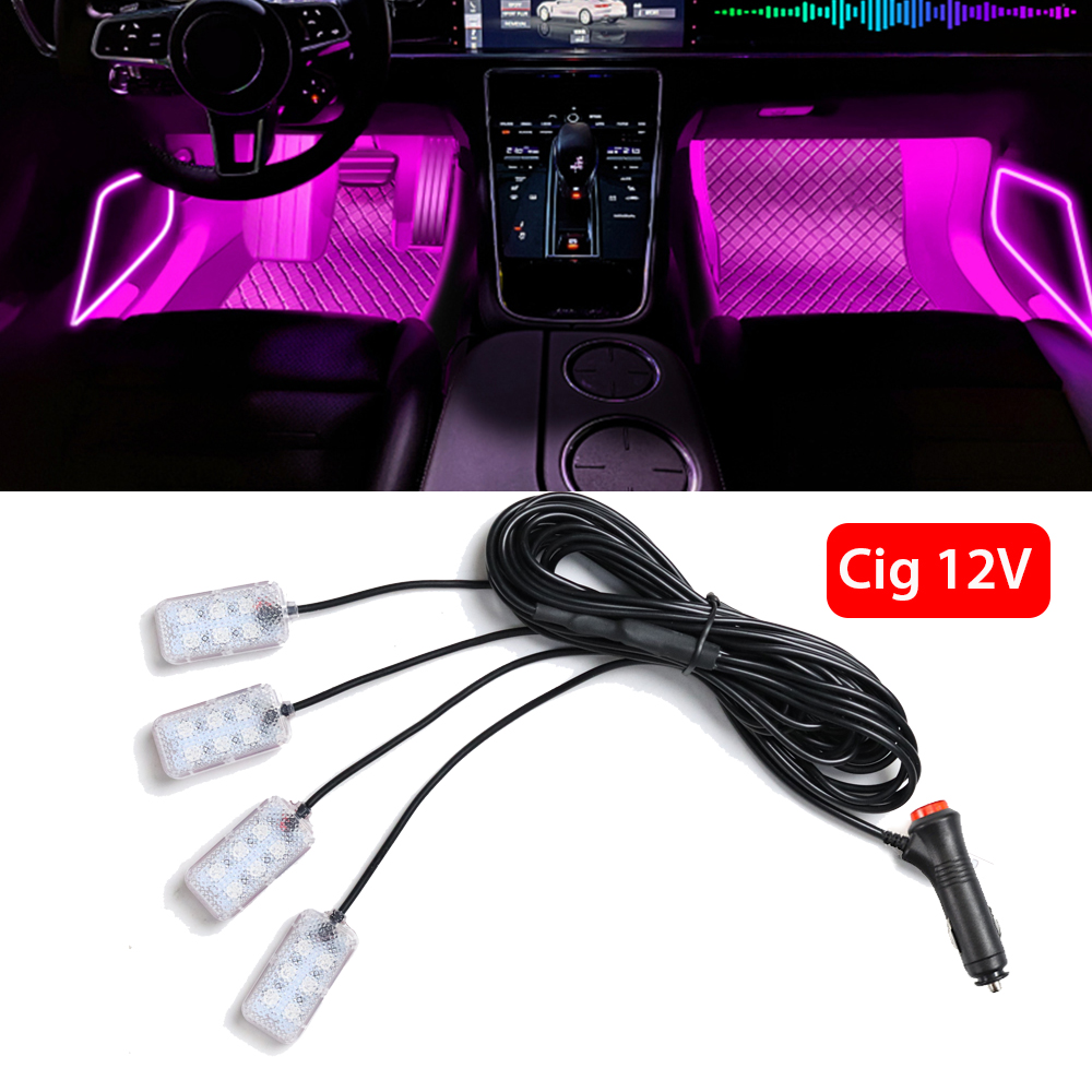 Auto Atmosphäre Led Fuß Licht USB Feuerzeug Umwelt Dekorative Lichter Auto Innen Umgebungs Lampen mit LED Rosa Licht