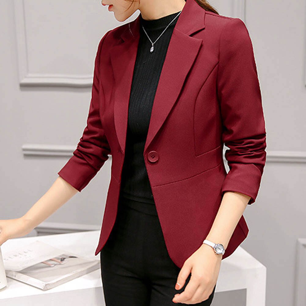 Blauw Vrouwen Blazer Formele Blazers Lady Office Werk Pak Zakken Jassen Jas Slanke Zwarte Vrouwen Blazer Femme Jassen # j30