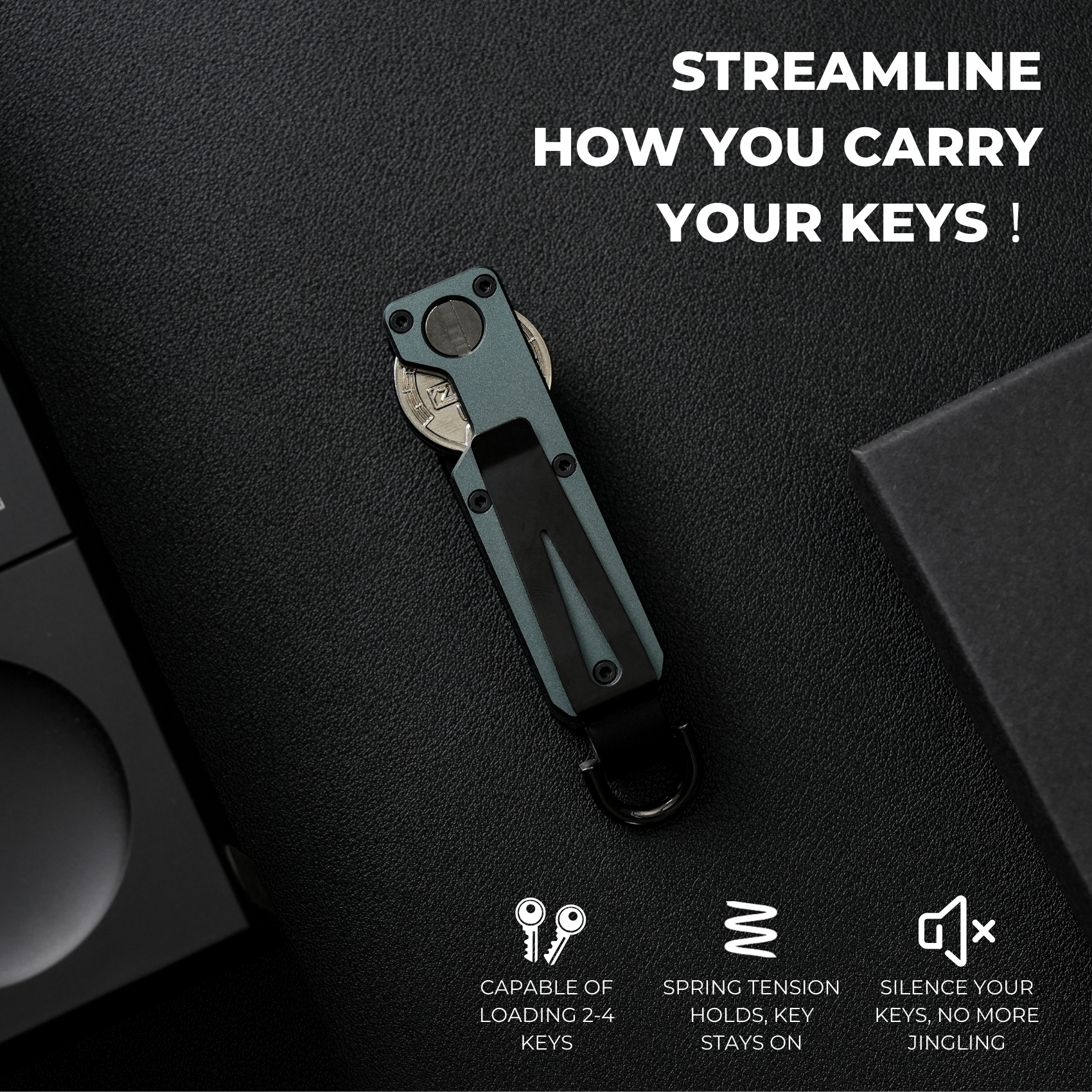 Aluminum Key Organizer 1-5 Keys Compact Aluminum Key Organizer - Minimalist , ideal for everyday use and special occasions