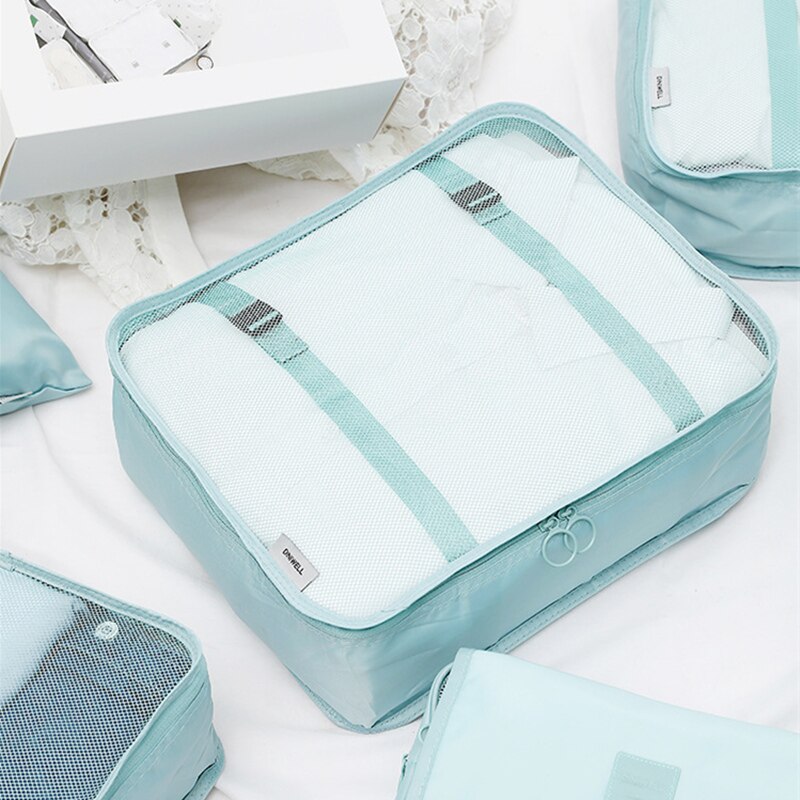 8-Piece Luggage Packing Cube Set - Large Capacity Travel Organizer Bags - Polyester Storage Suitcase Organizer