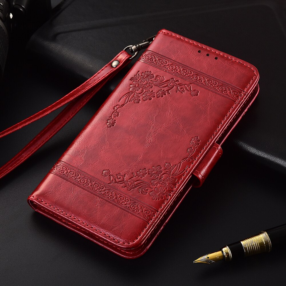 for On Xiaomi Poco X4 Pro 5G Book Cover Luxury Wallet Leather Case for Poco X4 Pro 5G Phone Case Fundas With Strap: oil-Red