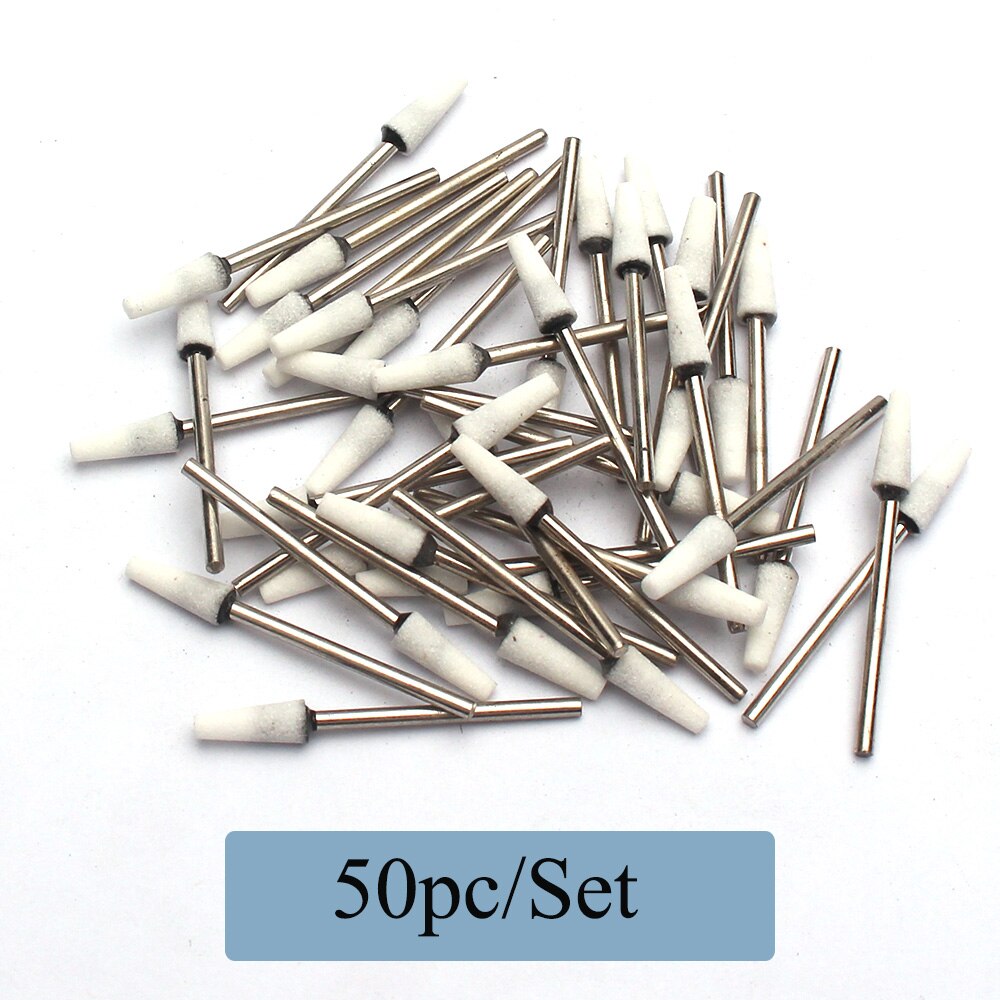 50 Stks/set Korund Nail Boor Frezen Roterende Keramische Steen Bur Elektrische Boren Bits Voor Manicure Pedicure Machine: D1-C50