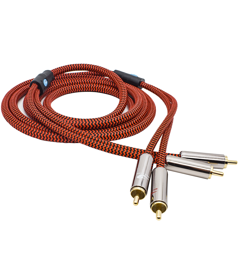 Kabel audio audiophile z podwójnymi złączami RCA robić wzmacniacza, subwoofera, głośnika, samochodowego odtwarzacza DVD, kabel ekranowany 2RCA robić 2RCA, 1M 2M 3M 5M 8M 10M: Czerwony / 1 m