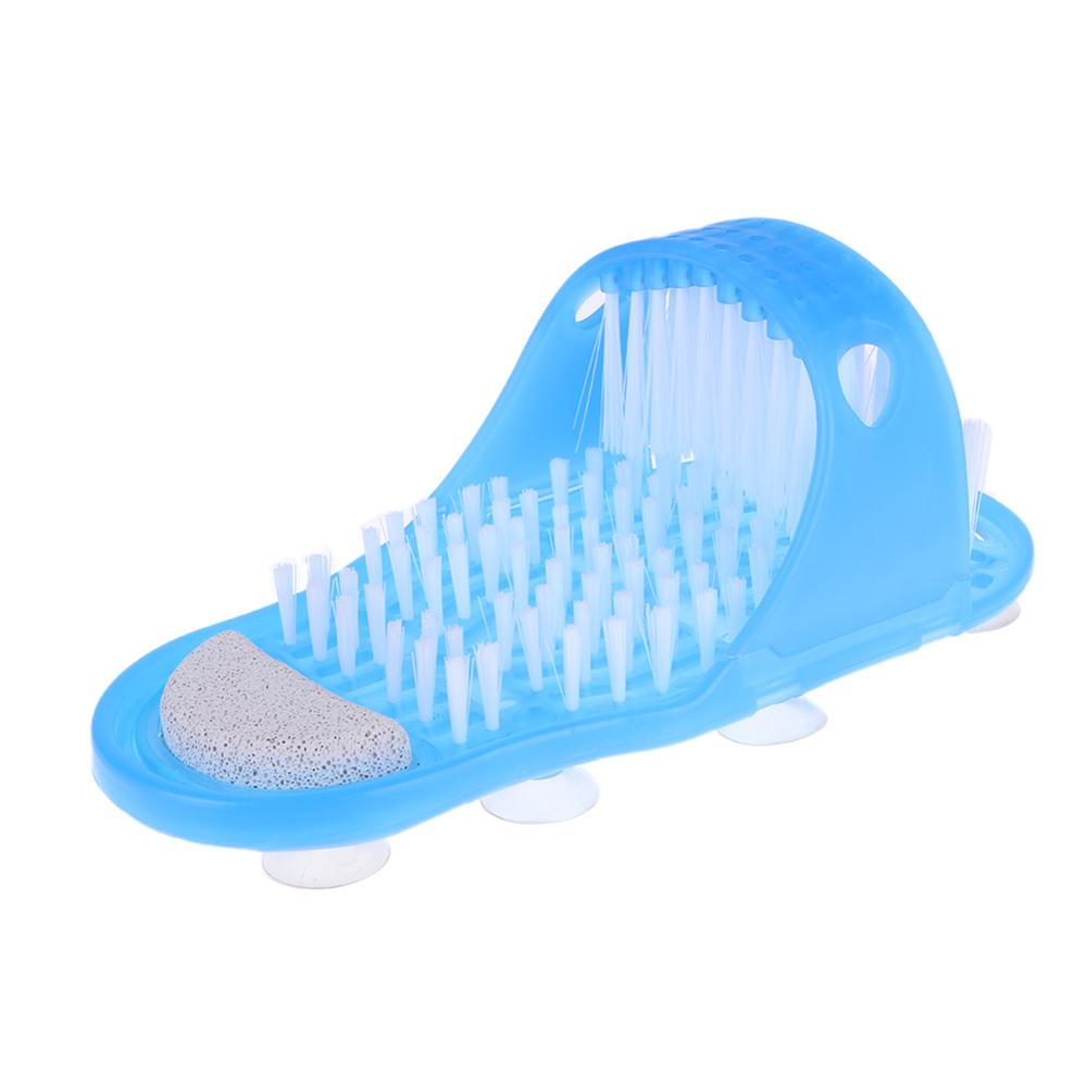 1pc Kunststoff Pinsel Pantoffel Schlecht Dusche Füße Massage Entfernen Abgestorbene Haut Hausschuhe Fuß Wäscher Schlecht Schuh mit Pinsel Fuß pflege Werkzeug: Blau