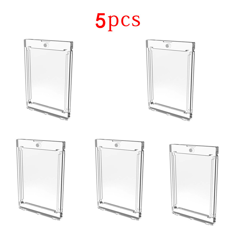 Set 35PT Kartenhalter, magnetisch, Acryl, Stützschutz, Hartplastikhüllen, Sammelvitrine, Baseball, Fußball, Sportkarten: Licht Gelb
