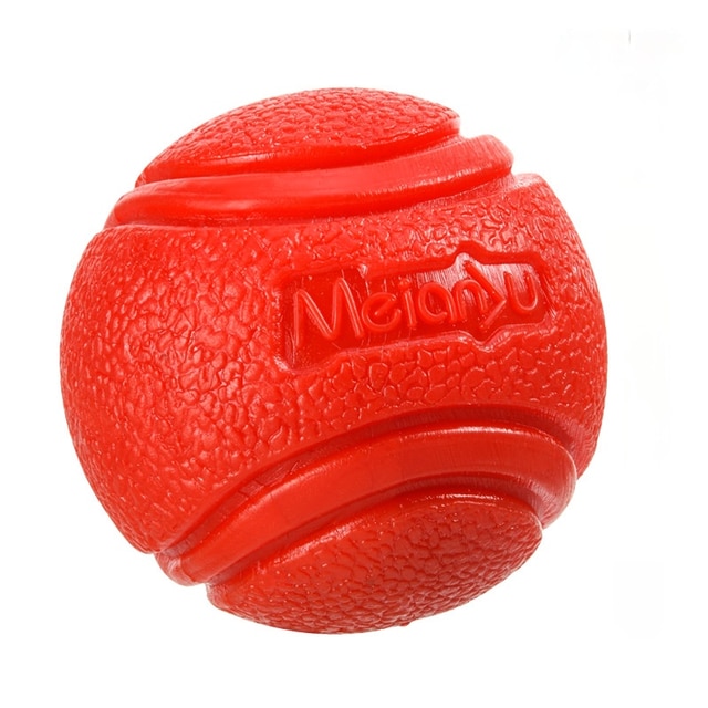 Dog Toys Ball Pet Dog Bouncy Rubber Solid Ball Resistance To Chew Toys Outdoor Throwing Recovery Training for Dogs: red / M-6cm
