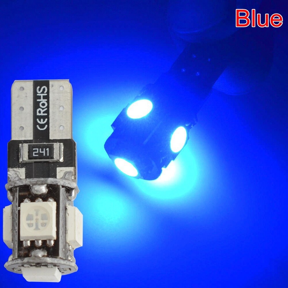 Canbus-luz Led para coche, luz blanca, azul, roja, amarilla, verde, T10 5smd 5050, accesorios de decoración para coche