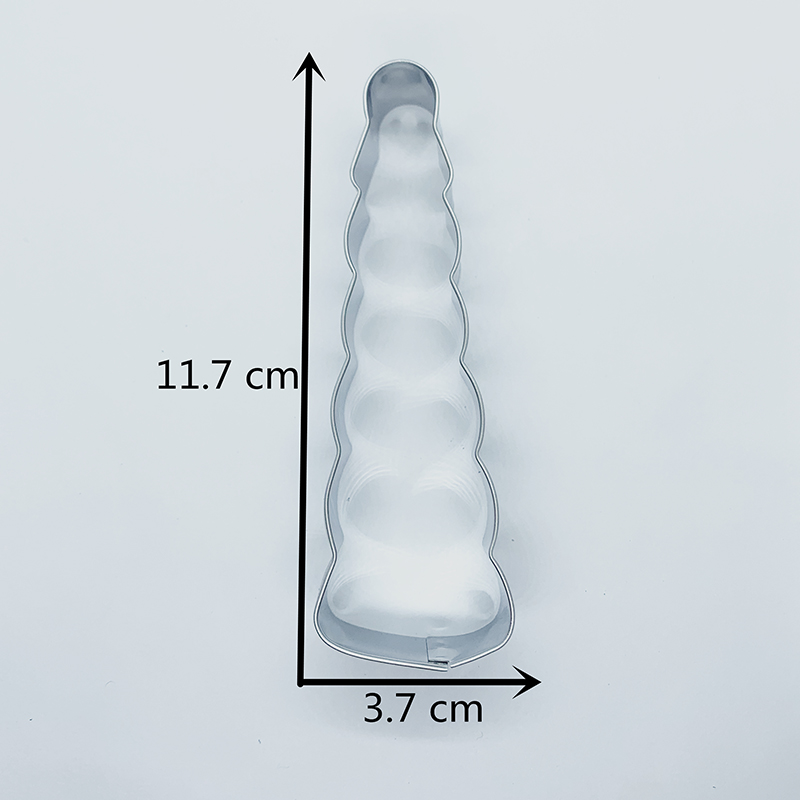 Keniao enhjørning horn småkage udstikker til børn fødselsdag  - 11.7 x 3.7 cm-  kiks / fondant / wienerbrød / brød udskærer - rustfrit stål