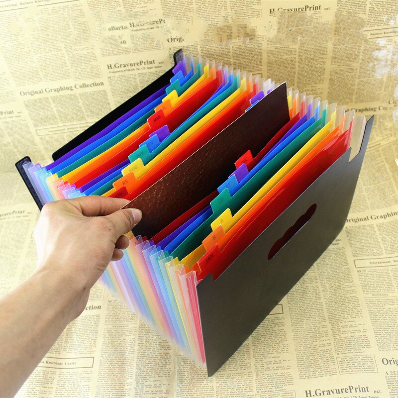 37 Pocket Expanding File Map A4 Grote Plastic Uitbreidbaar Bestand Organisatoren Staande Accordeons Map Voor Documenten Business