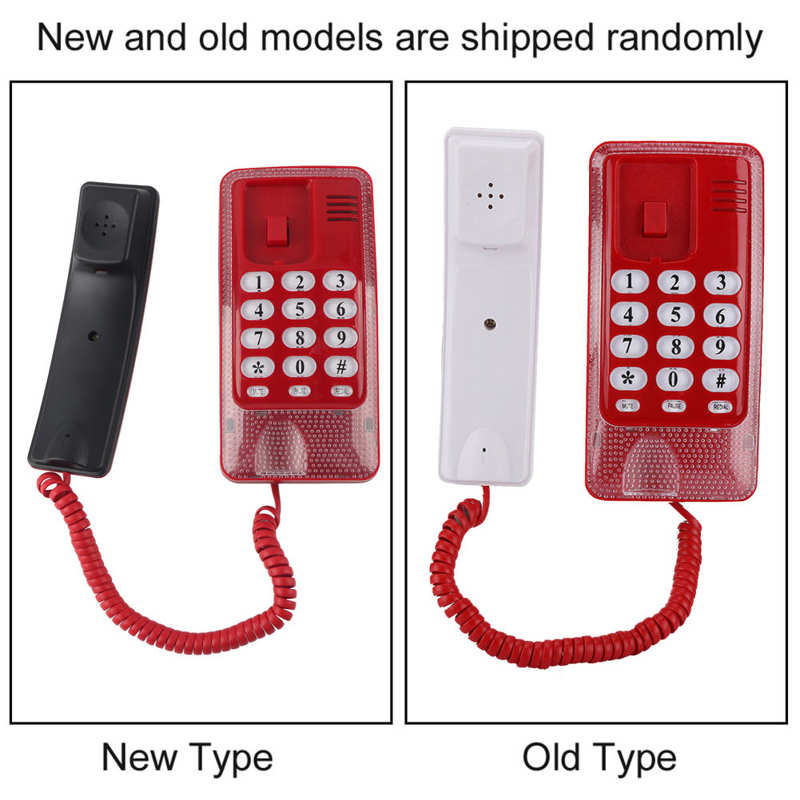 Mini Telephone Home Landline Phone Desktop Wall Mountable Telephone Extension No Caller ID Home Phone For Hotel Family Office: Rood