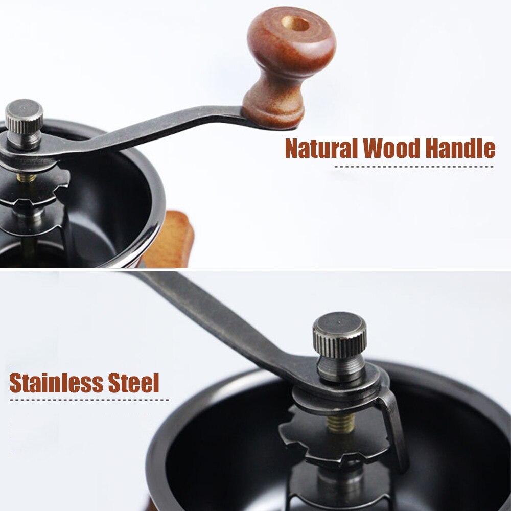 1 pz macinacaffè Vintage ▾ macinacaffè manuale in legno macinacaffè in acciaio inossidabile retrò macinacaffè mini macinacaffè