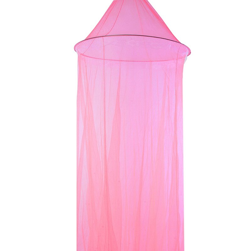 Sengehimmel hængt myggesikkert net rund top prinsesse seng telt gardin foldbar baldakin på sengen fe blonde dossels: C4