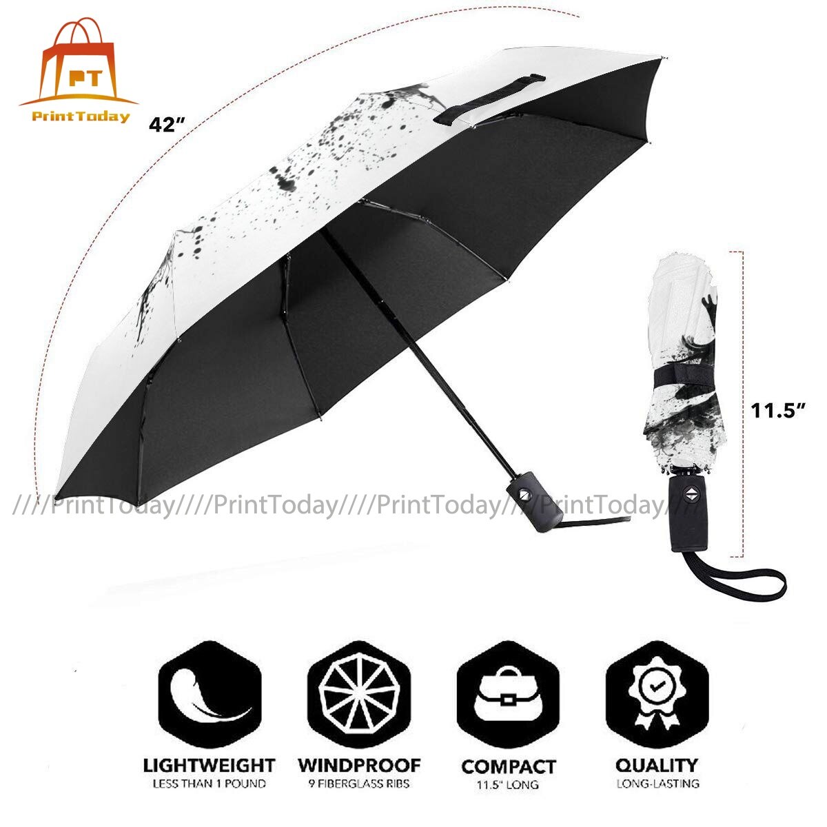 Deer Head Umbrella Auto Wind Proof Umbrella Beautiful Print Beach Compact Umbrella