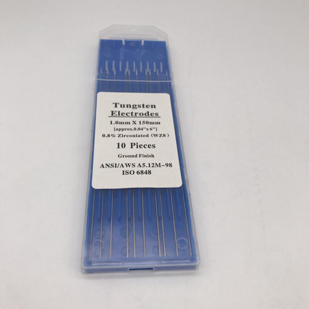 10pcs/1 Bag TIG Welding Tungsten Electrodes 0.8% Zirconiated WZ8 Tungsten Electrode Welding Rods (1.0MM x 150MM)