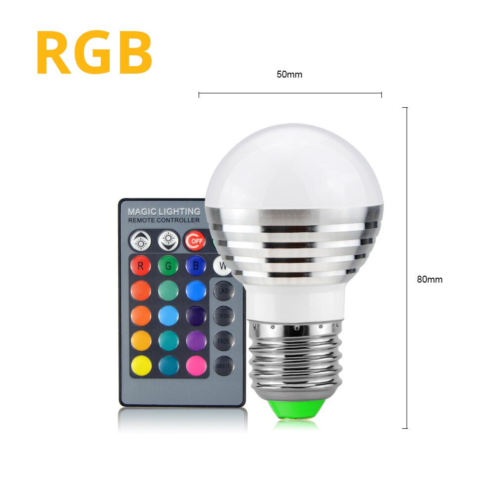 Ond Urter sovende スマート E27 LED RGB RGBW RGBWW マジック電球ランプ 5 ワット 10 ワット 15 ワット 110 V-220 12V LED  スポットライト + Ir リモートまたは Bluetooth 4.0 アプリ制御 – Grandado