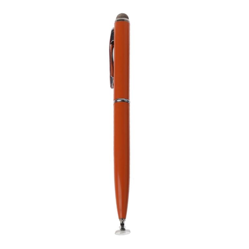 2 in 1 Fiber Metal Tip Stylus Capacitance Pen Screen Touch Drawing Tablet Pen: orange