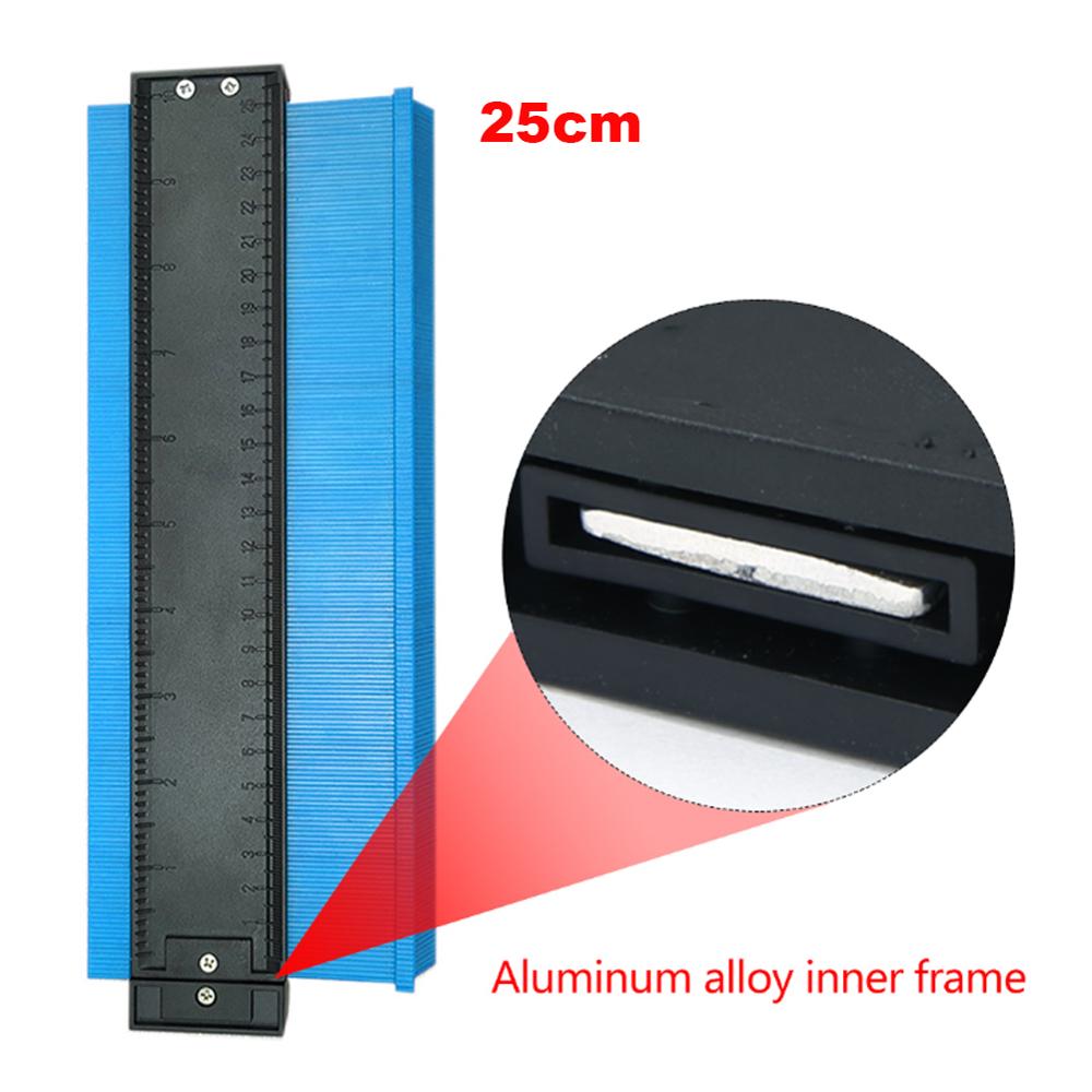 12/14/25cm plast kontur profil måler meter duplikat merking måle måleverktøy laminat tre fliser radian linjal verktøy: 10 tommer blå