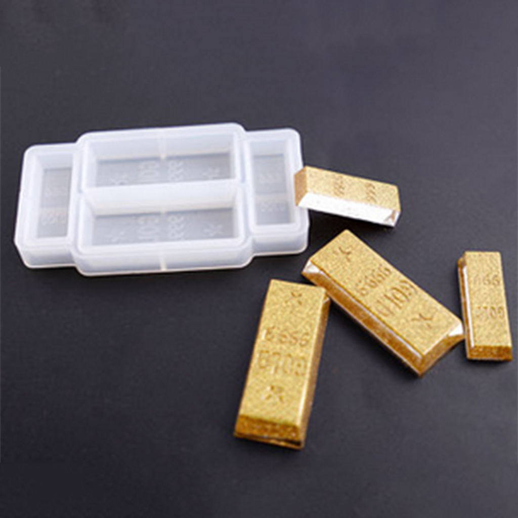 Klar silikone skimmel guld bar formet skimmel til diy chokolade, sæbe, kage værktøj, harpiks støbning skimmel til hjemmet ornament håndværk
