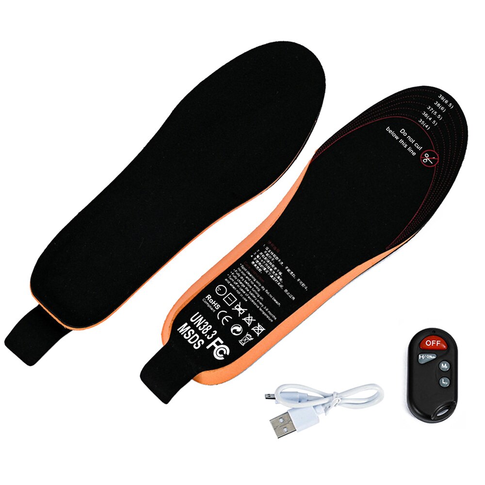 Solette per scarpe riscaldate USB con telecomando 3.7V 2100MA piedi calzino caldo tappetino per riscaldamento elettrico solette per riscaldamento elettrico