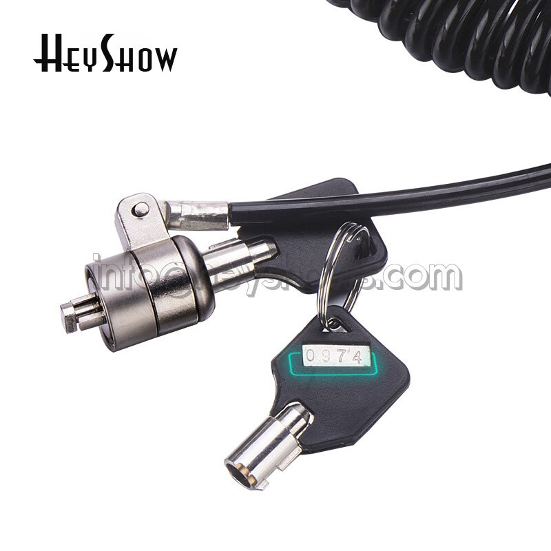 Universal Spiral Steel Wire Laptop Lock Coil Computer Security Cable Notebook Anti Theft Rope Spring Cord Black With Keys