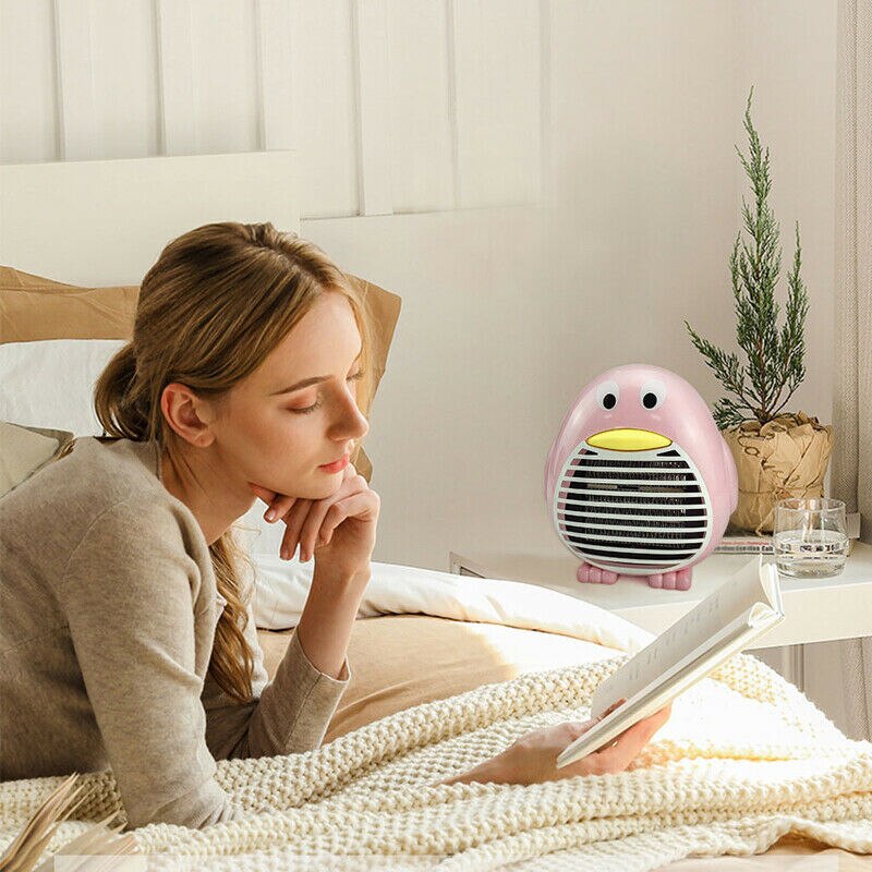 Cute Mini Heater Fan Heater Portable Electric Penguin Heaters for Office Desktop Table Home Dorm Indoor Use EU UK US Plug