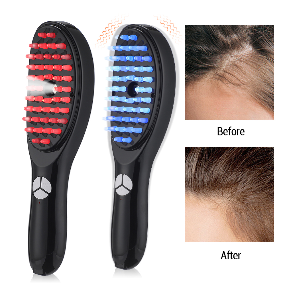 Peine de masaje en aerosol eléctrico, cepillo masajeador de cabeza con vibración para el crecimiento del cabello, LED, antipérdida de cabello, medicina líquida para el cuero cabelludo, peine atomizador