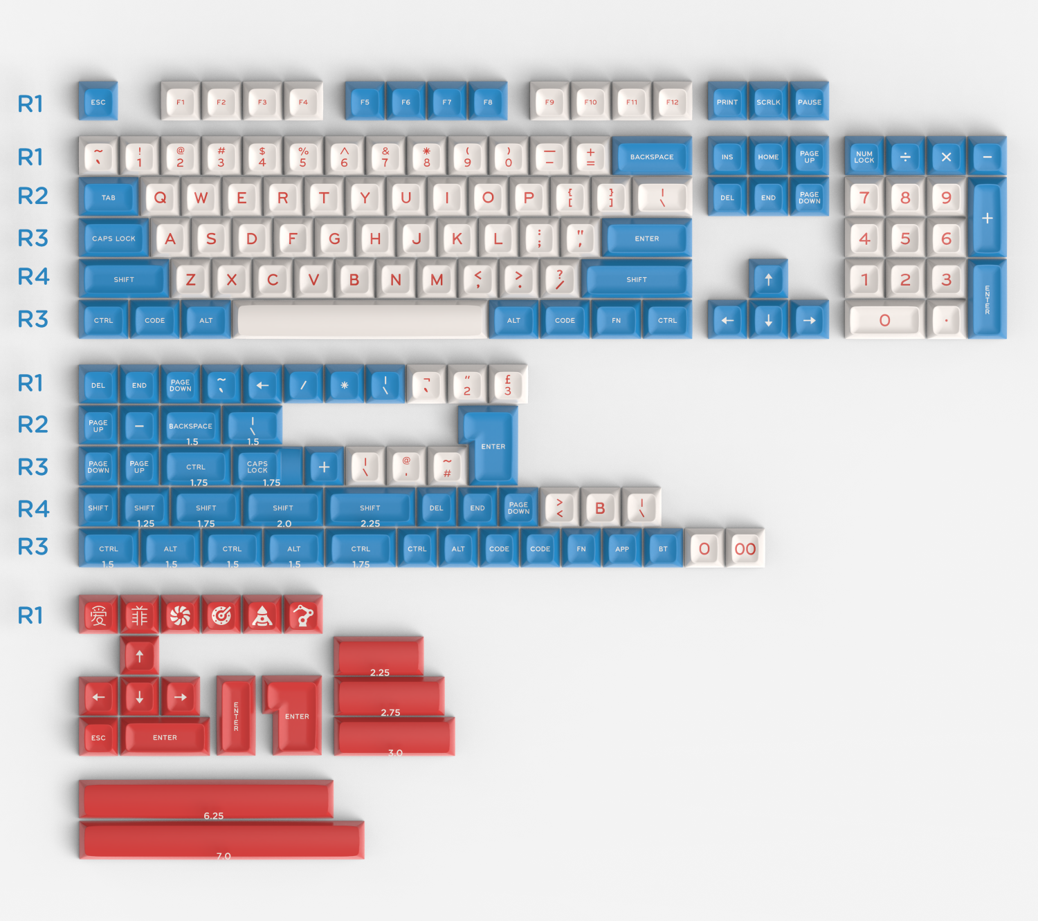 172 Keys/set For Wired USB Mechanical Gaming keyboard SA KEYCAP ABS DOUBLE SHOT Keycap For Cherry MX Switch SA Profile Key Caps