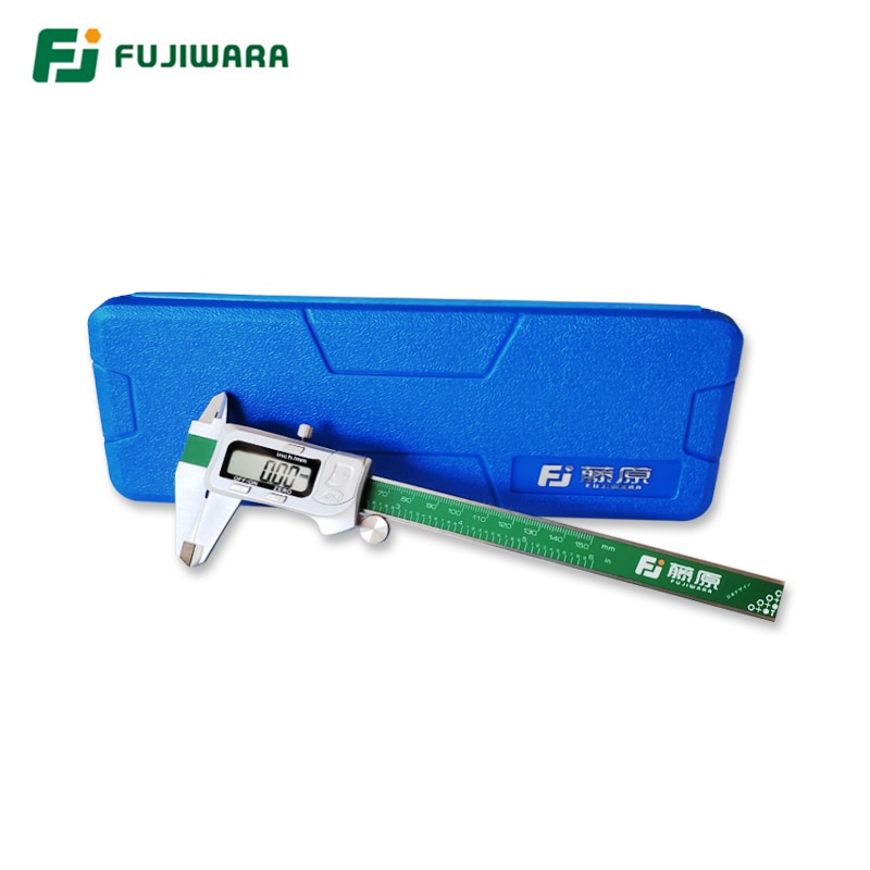 Fujiwara-paquímetro digital ip54 de aço inoxidável, calibre vernier eletrônico com tela lcd de 0-150mm/visual, 0-mm