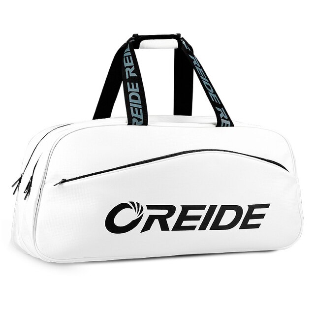 Bolso deportivo de cuero Pu para hombre y mujer, bolsa de hombro impermeable con bolsillo para raqueta de tenis, atlético, a la , para gimnasio, bádminton, 40: White