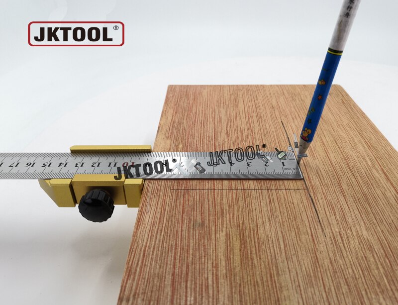 Ruler Stop Anodized Aluminum Ruler Stop Fence Rule Stoper Fence with 200mm Stainless Ruler