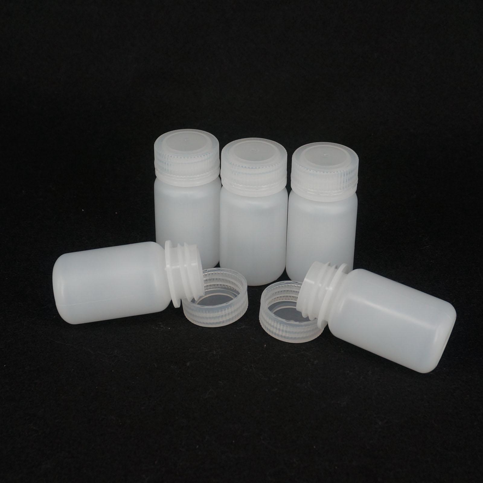 Lot5 60ml White PP Plastic Cylindrical Chemical Container Reagent Bottle