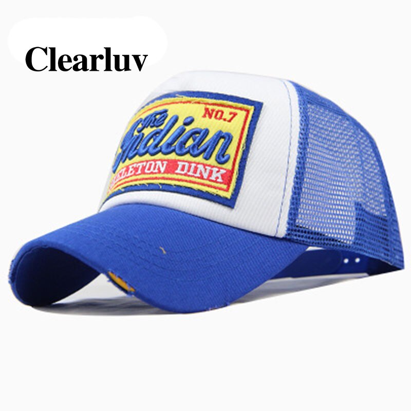 Embroidery Baseball Caps Men Snapback Hip Hop Hat Women Summer Trucker Mesh Gorra De Beisbol Hombre: blue